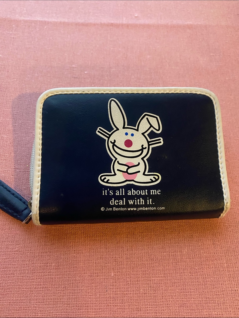 Jim Benton 'It's All About Me' Bunny Wallet - Blue  & white